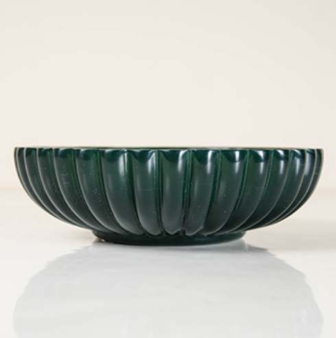 Peking Glass Chrysanthemum Bowl - Tourmaline Color
