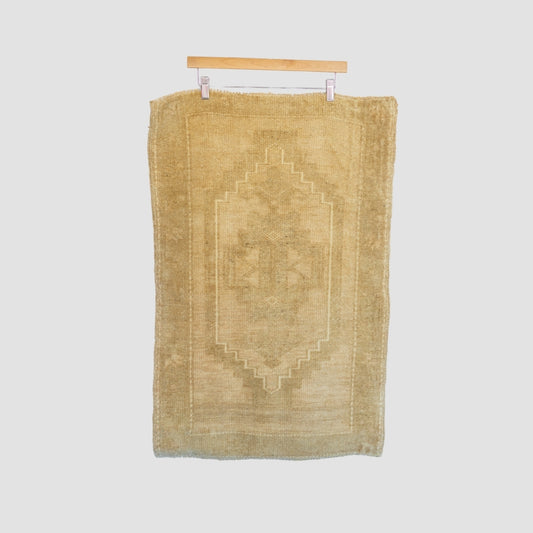 Faded Monochrome Turkish Medallion Rug