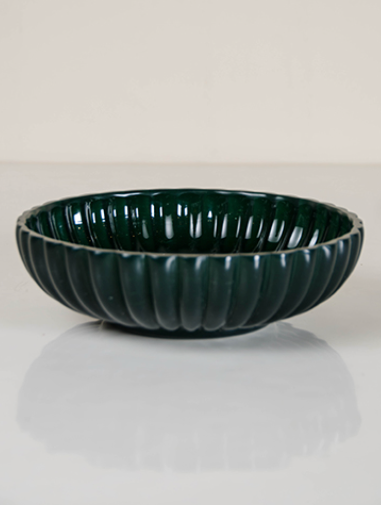 Peking Glass Chrysanthemum Bowl - Tourmaline Color